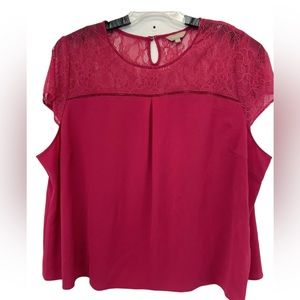 Anthropology Womens Sz 28 Lace Top Fuchsia Color Blouse (Y32)NW/OTs